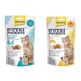 GimCat Nutripockets Dental 60 gr Kedi Ödülü + Nutripockets Peynir Taurin 60 gr Kedi Ödülü