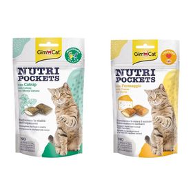 GimCat Nutripockets Kedi Otu ve Multivitamin 60 gr Kedi Ödül Maması + Nutripockets Peynir Taurin 60 gr Kedi Ödül Maması