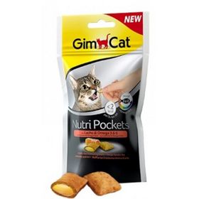 GimCat Nutripockets Somonlu ve Omega 3-6 60 gr Kedi Ödülü