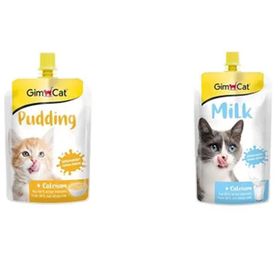GimCat Puding 150 gr + 200 ml Cat Milk Latte Kedi Sütü