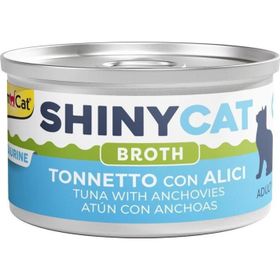 GimCat Shinycat Broth 70 gr Sos İçinde Ançuezli ve Ton Balıklı Kedi Konservesi