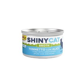 GimCat Shinycat Broth 70 gr Sos İçinde Ançuezli ve Ton Balıklı Kedi Konservesi