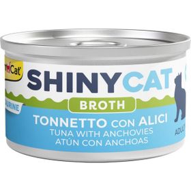 GimCat Shinycat Broth 70 gr Sos İçinde Ançuezli ve Ton Balıklı Kedi Konservesi