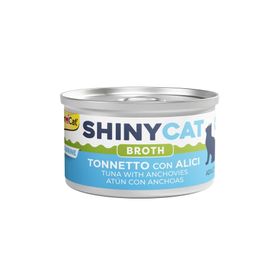 GimCat Shinycat Broth 70 gr Sos İçinde Ançuezli ve Ton Balıklı Kedi Konservesi
