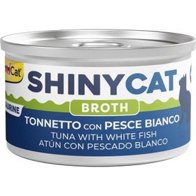 GimCat Shinycat Broth 70 gr Sos İçinde Beyaz Balıklı ve Ton Balıklı Kedi Konservesi