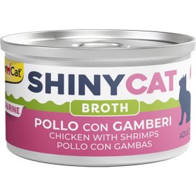 GimCat Shinycat Broth 70 gr Sos İçinde Tavuklu ve Karidesli Kedi Konservesi