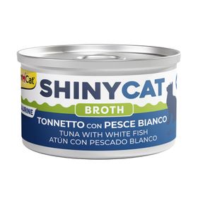 GimCat Shinycat Broth Beyaz Balıklı Ton Balığı 70 gr Kedi Konservesi