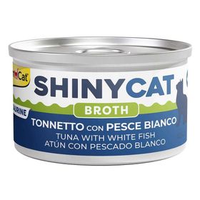 GimCat Shinycat Broth Beyaz Balıklı Ton Balığı 70 gr Kedi Konservesi