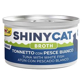 GimCat Shinycat Broth Beyaz Balıklı Ton Balığı 70 gr Kedi Konservesi
