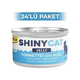 GimCat Shinycat Jöle İçinde Ançuezli ve Ton Balıklı 70 gr 24 Adet Kedi Konservesi