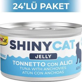 GimCat Shinycat Jöle İçinde Ançuezli ve Ton Balıklı 70 gr 24 Adet Kedi Konservesi