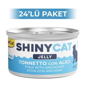 GimCat Shinycat Jöle İçinde Ançuezli ve Ton Balıklı 70 gr 24 Adet Kedi Konservesi