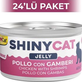 GimCat Shinycat Jöle İçinde Tavuklu ve Karidesli 70 gr 24 Adet Kedi Konservesi
