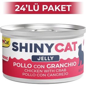 GimCat Shinycat Jöle İçinde Tavuklu ve Yengeçli 70 gr 24 Adet Kedi Konservesi