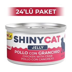GimCat Shinycat Jöle İçinde Tavuklu ve Yengeçli 70 gr 24 Adet Kedi Konservesi