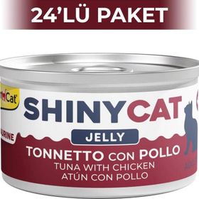 GimCat Shinycat Jöle İçinde Ton Balıklı ve Tavuklu 70 gr 24 Adet Kedi Konserve Maması