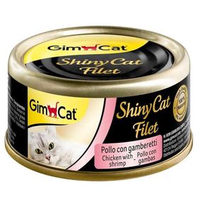 GimCat ShinyCat Kıyılmış Tavuk ve Karidesli Fileto 70 gr Kedi Konserve
