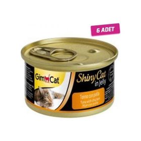 GimCat Shinycat Tuna Balıklı Tavuklu Konserve 6 Adet Kedi Maması