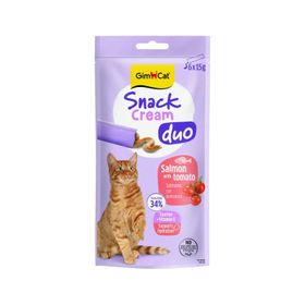 GimCat Snack Cream Duo Somon ve Domates 6x15 gr Ek Besin Kedi Ödülü