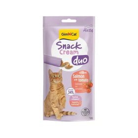 GimCat Snack Cream Duo Somon ve Domates 6x15 gr Ek Besin Kedi Ödülü