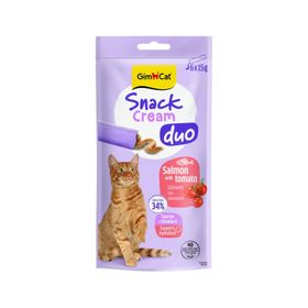 GimCat Snack Cream Duo Somon ve Domates 6x15 gr Ek Besin Kedi Ödülü