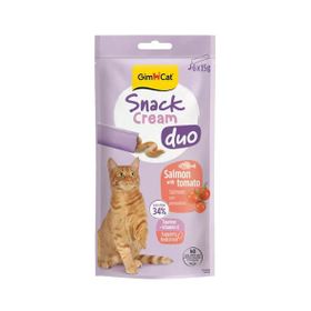 GimCat Snack Cream Duo Somon ve Domates 6x15 gr Ek Besin Kedi Ödülü