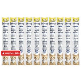 GimCat Somonlu ve Alabalıklı Tahılsız 10x5 gr Kedi Ödül Çubukları
