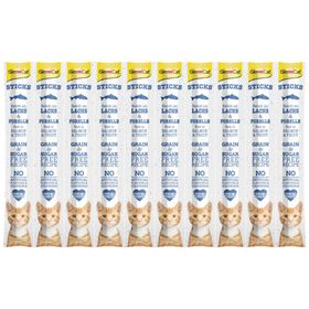 GimCat Sticks 10x5 gr Somonlu ve Alabalıklı Tahılsız Kedi Ödülü