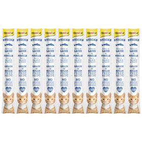 GimCat Sticks 10x5 gr Somonlu ve Alabalıklı Tahılsız Kedi Ödülü