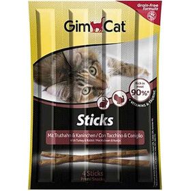 GimCat Sticks Hindili Tavşanlı 4'lü Kedi Ödülü Çubukları