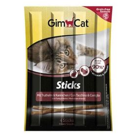 GimCat Sticks Hindili Tavşanlı Tahılsız Çubuk 20 g Kedi Ödülü