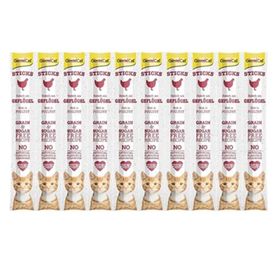 GimCat Sticks Tahılsız Kümes Hayvanlı 10'lu Kedi Ödül Çubuğu