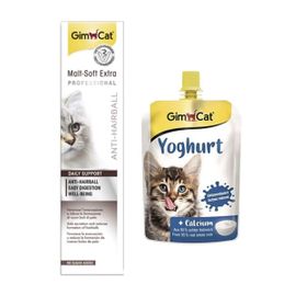 Gimcat Yoghurt Pouch 150 gr + Anti Hairball Malt Paste 100 gr Kedi Ödülleri