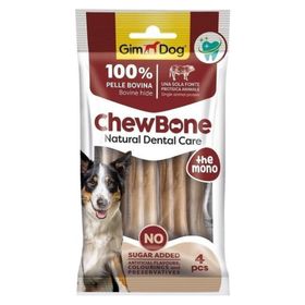 Gimdog Chew Bones Press 3.5 cm 80 gr 4'lü Naturel Köpek Çiğneme Kemiği
