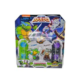 Giochi Preziosi AKT00100 15244 TMNT Akedo Leonardo ve Rocksteady 2'li Figür Oyuncak