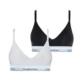 Giorgina Ferri G-201 B Kutu Elastik Bantlı Günlük Kullanıma Uygun Vatkalı 2’li Sophie Kadın Spor Bralet Sütyen