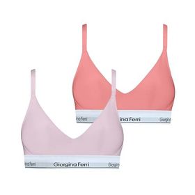 Giorgina Ferri G-201 E Kutu Elastik Bantlı Günlük Kullanıma Uygun Vatkalı 2’li Sophie Kadın Spor Bralet Sütyen