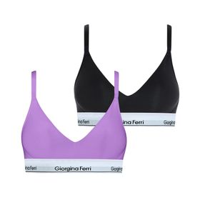 Giorgina Ferri G-201 M Kutu Elastik Bantlı Günlük Kullanıma Uygun Vatkalı 2’li Sophie Kadın Spor Bralet Sütyen