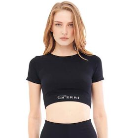 Giorgina Ferri GF-301 A Mila Yumuşak Dokulu Esnek Yoga Koşu Spor ve Günlük Crop Top