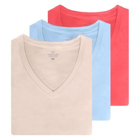 Giorgina Ferri GF-505 B Rosie 3'lü Kutu Premium V Yaka Tee Kadın T-Shirt