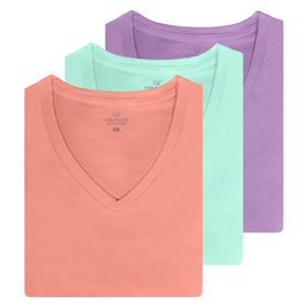 Giorgina Ferri GF-505 C Rosie 3'lü Kutu Premium V Yaka Tee Kadın T-Shirt