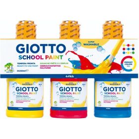 Giotto FT542400 3x250 ml Ana Renkler Tempera Yıkanabilir Boya Seti