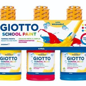 Giotto FT542400 3x250 ml Ana Renkler Tempera Yıkanabilir Boya Seti