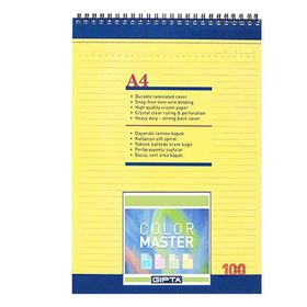 Gipta 1372 Color Master A4 Spiralli Karton Kapak 100 Yaprak Çizgili Bloknot