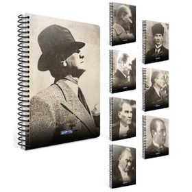 Gıpta 1549 Atatürk Spiralli Sert Kapak A4 120 Yaprak Kareli Defter