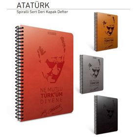 Gıpta 1549 Atatürk Spiralli Sert Kapak A4 120 Yaprak Kareli Defter