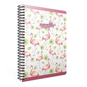 Gıpta 17 x 24 100 Yaprak Çizgili Flamingo Spiralli Sert Kapaklı Defter