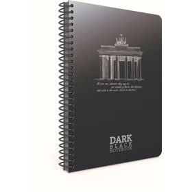 Gıpta 17x24-50 Yaprak Çizgisiz Dark Plastik Kapak Spiralli Defter