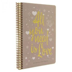 Gıpta 17X24 Love Book Kareli Spiralli Sert Kapakli Defter