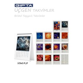 Gıpta 2024 Flower 13x19.5 Bristol Üçgen Masa Takvimi